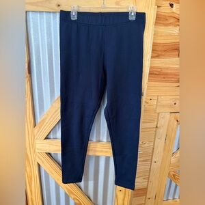 Old Navy Women’s NAVY Blue Fleece lined Leggings. Size Large. New . Cotton blend